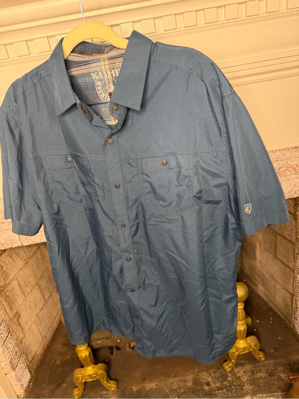 Kuhl Men's Short-Sleeve Button-Up Shirt — Slate Blue